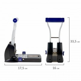 Дырокол металлический МОЩНЫЙ BRAUBERG "EXTRA Heavy duty", до 160 листов, черно-синий, 272722