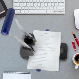 Дырокол металлический МОЩНЫЙ BRAUBERG "EXTRA Heavy duty", до 160 листов, черно-синий, 272722