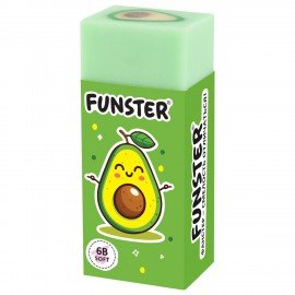 Ластик FUNSTER AVOCADO, 51х21х16мм, ЭКО-ПВХ, прямоугольный, картонный рукав, ассорти, 272723