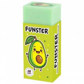 Ластик FUNSTER AVOCADO, 51х21х16мм, ЭКО-ПВХ, прямоугольный, картонный рукав, ассорти, 272723