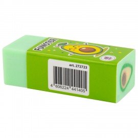 Ластик FUNSTER AVOCADO, 51х21х16мм, ЭКО-ПВХ, прямоугольный, картонный рукав, ассорти, 272723