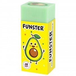 Ластик FUNSTER AVOCADO, 51х21х16мм, ЭКО-ПВХ, прямоугольный, картонный рукав, ассорти, 272723