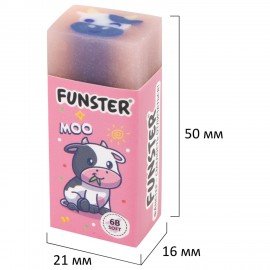 Ластики FUNSTER (ФАНСТЕР) PETS, НАБОР 3 штуки, 51х21х16 мм, ЭКО-ПВХ, прямоугольные, картонный рукав, ассорти, 272725