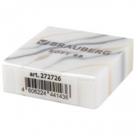 Ластик BRAUBERG MARBLE, 34х34х11 мм, квадратный, ассорти, 272726