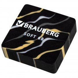 Ластик BRAUBERG MARBLE, 34х34х11 мм, квадратный, ассорти, 272726
