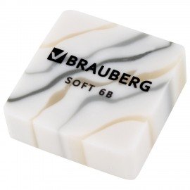 Ластик BRAUBERG MARBLE, 34х34х11 мм, квадратный, ассорти, 272726