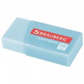 Ластик BRAUBERG PASTEL MATTE, 50х24х10 мм, ЭКО-ПВХ, прямоугольный, картонный рукав, ассорти, 272729