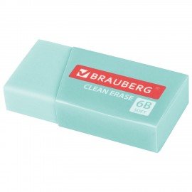 Ластик BRAUBERG PASTEL MATTE, 50х24х10 мм, ЭКО-ПВХ, прямоугольный, картонный рукав, ассорти, 272729