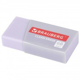 Ластик BRAUBERG PASTEL MATTE, 50х24х10 мм, ЭКО-ПВХ, прямоугольный, картонный рукав, ассорти, 272729