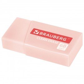 Ластик BRAUBERG PASTEL MATTE, 50х24х10 мм, ЭКО-ПВХ, прямоугольный, картонный рукав, ассорти, 272729
