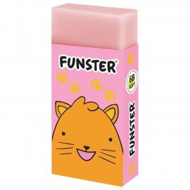 Ластик FUNSTER (ФАНСТЕР) ANIMALS, 50х24х10 мм, ЭКО-ПВХ, прямоугольный, картонный рукав, ассорти, 272730