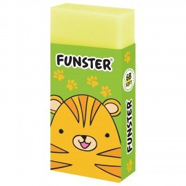 Ластик FUNSTER (ФАНСТЕР) ANIMALS, 50х24х10 мм, ЭКО-ПВХ, прямоугольный, картонный рукав, ассорти, 272730