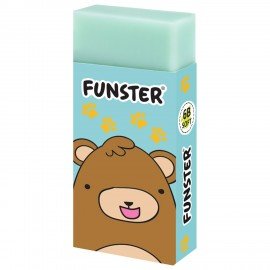 Ластик FUNSTER (ФАНСТЕР) ANIMALS, 50х24х10 мм, ЭКО-ПВХ, прямоугольный, картонный рукав, ассорти, 272730