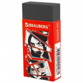 Ластик BRAUBERG ANIME, 50х24х10 мм, ЭКО-ПВХ, прямоугольный, картонный рукав, ассорти, 272731