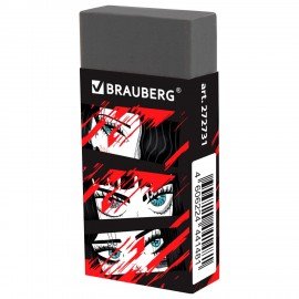 Ластик BRAUBERG ANIME, 50х24х10 мм, ЭКО-ПВХ, прямоугольный, картонный рукав, ассорти, 272731