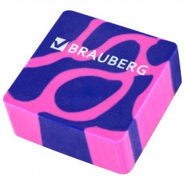 Ластик BRAUBERG PATTERNS, 34х34х14 мм, ЭКО-ПВХ, ассорти, 272732