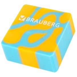 Ластик BRAUBERG PATTERNS, 34х34х14 мм, ЭКО-ПВХ, ассорти, 272732