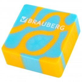Ластик BRAUBERG PATTERNS, 34х34х14 мм, ЭКО-ПВХ, ассорти, 272732