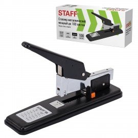Степлер МОЩНЫЙ № 24/6-23/15 металлический STAFF "HEAVY DUTY ECO", до 100 листов, черный, 272736