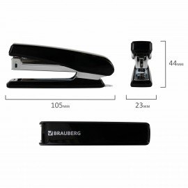 Степлер №10 BRAUBERG "Standard", до 20 листов, черный, 272754