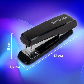 Степлер №24/6, 26/6 BRAUBERG "Standard", до 30 листов, черный, 272755