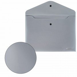 Папка-конверт с кнопкой СЕРЕБРИСТАЯ BRAUBERG "SILVER", А4, непрозрачная, ПРОЧНАЯ 0,2 мм, 272884