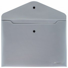 Папка-конверт с кнопкой СЕРЕБРИСТАЯ BRAUBERG "SILVER", А4, непрозрачная, ПРОЧНАЯ 0,2 мм, 272884