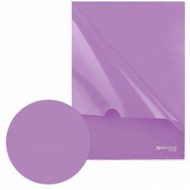 Папка-уголок жесткая, непрозрачная, А4, цвет лиловый, 0,15 мм, BRAUBERG PASTEL, 272890