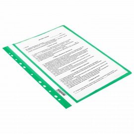 Скоросшиватель пластиковый с перфорацией BRAUBERG EXTRA, А4, 140/180 мкм, зеленый, 272896