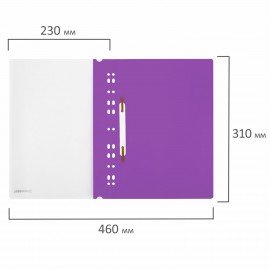Скоросшиватель пластиковый с перфорацией BRAUBERG EXTRA, А4, 140/180 мкм, фиолетовый, 272897