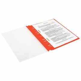 Скоросшиватель пластиковый с перфорацией BRAUBERG EXTRA, А4, 140/180 мкм, красный, 272898