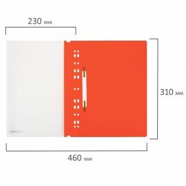Скоросшиватель пластиковый с перфорацией BRAUBERG EXTRA, А4, 140/180 мкм, красный, 272898