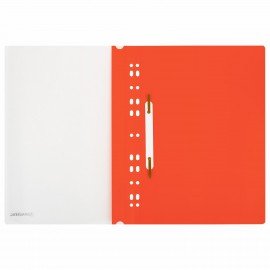 Скоросшиватель пластиковый с перфорацией BRAUBERG EXTRA, А4, 140/180 мкм, красный, 272898