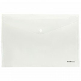 Папка-конверт с кнопкой ERICH KRAUSE "Fizzy Clear", А4, до 120 листов, прозрачная, 0,12 мм, 50172