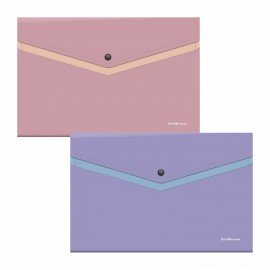 Папка-конверт с кнопкой ERICH KRAUSE "Soft Manga", А4, до 120 л., с карманом, ассорти, 0,18 мм, 61151