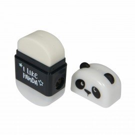 Точилка с ластиком BRUNO VISCONTI "FunGraphix Панда", с контейнером, пластиковая, ассорти, 35-0037