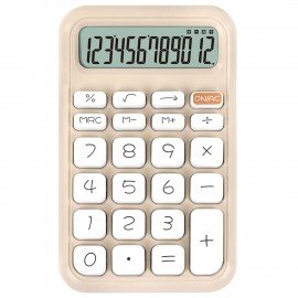 Калькулятор настольный BRAUBERG KW-500-BG (93x148 мм), 3D кнопки, 12 разрядов, бежевый, 272955