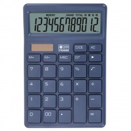 Калькулятор настольный BRAUBERG CH-12-BU (153х103 мм), 12 разрядов, двойное питание, синий, 272959