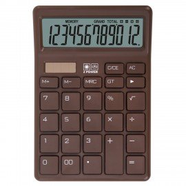 Калькулятор настольный BRAUBERG CH-12-BR (153х103 мм),12 разрядов,двойное питание, коричневый,272961
