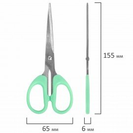 Ножницы BRAUBERG "CLASSIC PRO" 3 шт. (155, 185, 210 мм), мятные ручки, ВЫГОДНАЯ УПАКОВКА, 272979