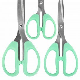 Ножницы BRAUBERG "CLASSIC PRO" 3 шт. (155, 185, 210 мм), мятные ручки, ВЫГОДНАЯ УПАКОВКА, 272979