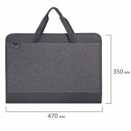 Папка сумка для рисунков и чертежей каркасная А3 (35*47см) экокожа BRAUBERG ART CLASSIC, 272989