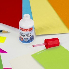 Клей ПВА УСИЛЕННЫЙ 20 г с кисточкой (бумага, фотографии, картон, дерево), BRAUBERG Extra, 272998