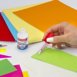 Клей ПВА УСИЛЕННЫЙ 20 г с кисточкой (бумага, фотографии, картон, дерево), BRAUBERG Extra, 272998