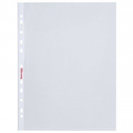 Папки-файлы перфорированные А4 BRAUBERG "PREMIUM", КОМПЛЕКТ 100 шт., матовые, 25 мкм, 273000