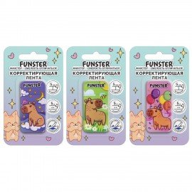Корректирующая лента FUNSTER, 5мм х 5м, корпус ассорти, блистер, 273020