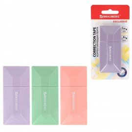 Корректирующая лента BRAUBERG EXCLUSIVE, 5 мм х 6 м, ассорти, блистер, 273022, Код 1C