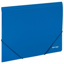 Папка на резинках А4 BRAUBERG UNIVERSAL, синяя, до 300 листов, 0,5 мм, 273037