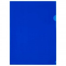 Папка-уголок прозрачная А4 BRAUBERG UNIVERSAL, синяя, 0,10 мм, 273045