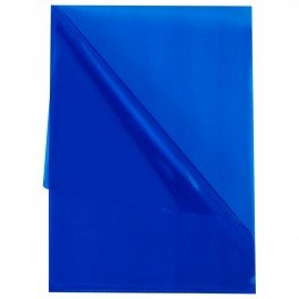 Папка-уголок прозрачная А4 BRAUBERG UNIVERSAL, синяя, 0,10 мм, 273045